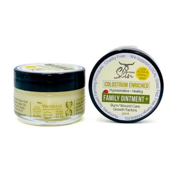 FAMILY OINTMENT PLUS, COLOSTRUM ENRICHED, BURN CARE, WOUND CARE, TALLOW OINTMENT, SAFE FOR ALL AGES, LOW PUFA, LOW PUFA SKINCARE, SENSITIVE SKIN, ECZEMA SKIN, WHOLE FAMILY FRIENDLY, UNSCENTED