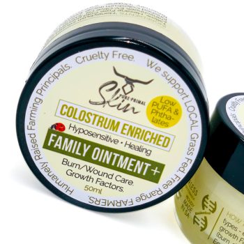 FAMILY OINTMENT PLUS, COLOSTRUM ENRICHED, BURN CARE, WOUND CARE, TALLOW OINTMENT, SAFE FOR ALL AGES, LOW PUFA, LOW PUFA SKINCARE, SENSITIVE SKIN, ECZEMA SKIN, WHOLE FAMILY FRIENDLY, UNSCENTED