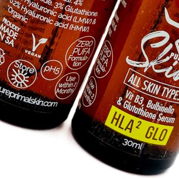 HLA² Glo Ⓥ Facial Serum - Circles-2 HLA² Glo Ⓥ Facial Serum, Hyaluronic Acid, Facial Serum, ZERO PUFA, B3, HA, HLA, Glutathione, Bulbinella, Hydrasol, SKIN HYDRATION SERUM