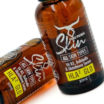 HLA² Glo Ⓥ Facial Serum - Closeup-2 HLA² Glo Ⓥ Facial Serum, Hyaluronic Acid, Facial Serum, ZERO PUFA, B3, HA, HLA, Glutathione, Bulbinella, Hydrasol, SKIN HYDRATION SERUM