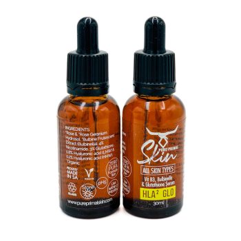 HLA² Glo Ⓥ Facial Serum - Ingredients-2 HLA² Glo Ⓥ Facial Serum, Hyaluronic Acid, Facial Serum, ZERO PUFA, B3, HA, HLA, Glutathione, Bulbinella, Hydrasol, SKIN HYDRATION SERUM