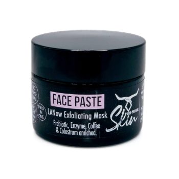 LANOW FACE PASTE, EXFOLIATING MASK, PREBIOTIC, ENZYME, COLOSTRUM ENRICHED, LOW PUFA SKINCARE, LANOW, NATURAL SKINCARE, 2-IN-1