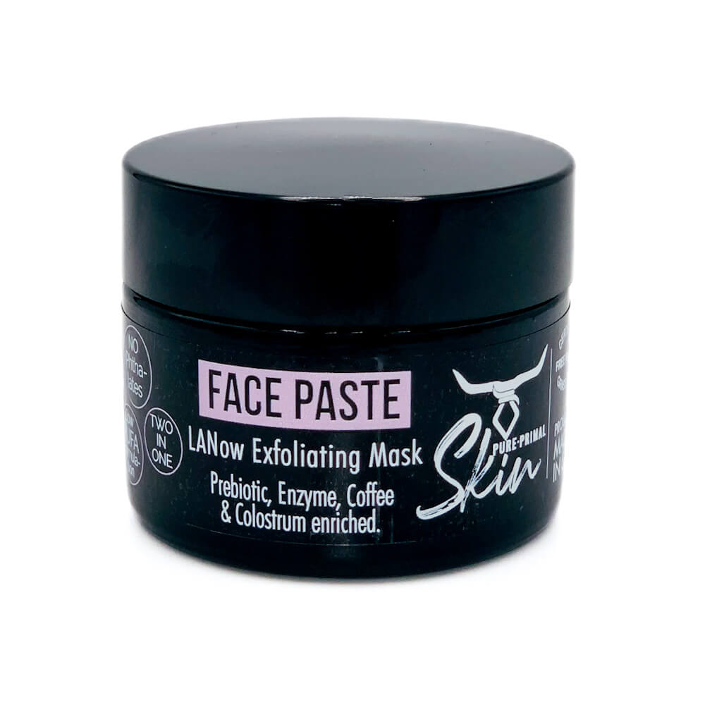 LANow Face PASTE 50ml-2 LANOW FACE PASTE, EXFOLIATING MASK, PREBIOTIC, ENZYME, COLOSTRUM ENRICHED, LOW PUFA SKINCARE, LANOW, NATURAL SKINCARE, 2-IN-1