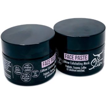 LANow Face PASTE Exfoliating Mask-2 LANOW FACE PASTE, EXFOLIATING MASK, PREBIOTIC, ENZYME, COLOSTRUM ENRICHED, LOW PUFA SKINCARE, LANOW, NATURAL SKINCARE, 2-IN-1