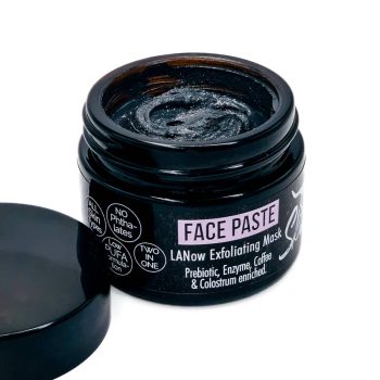 LANOW FACE PASTE, EXFOLIATING MASK, PREBIOTIC, ENZYME, COLOSTRUM ENRICHED, LOW PUFA SKINCARE, LANOW, NATURAL SKINCARE, 2-IN-1
