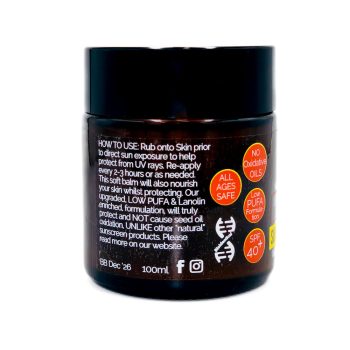 SUN AWAY LANOW, SPF40+, SUN AWAY, NATURAL SUNSCREEN, NON-TOXIC SUNSCREEN, TALLOW BASED, LOW PUFA SKINCARE, PHTHALATE FREE, SUN PROTECTION, NO PHOTOSENSITIVITY