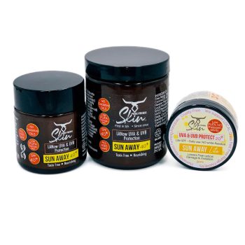 SUN AWAY LITE, UVA & UVA SUNSCREEN, SPF 20+, LOW PUFA SKINCARE, ZERO PHTHALATES, NON-TOXIC, NATURAL SUNSCREEN