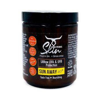 SUN AWAY LANOW, SPF40+, SUN AWAY, NATURAL SUNSCREEN, NON-TOXIC SUNSCREEN, TALLOW BASED, LOW PUFA SKINCARE, PHTHALATE FREE, SUN PROTECTION, NO PHOTOSENSITIVITY
