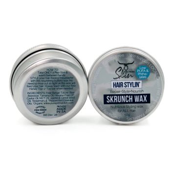 SKRUNCH WAX, HAIR STYLING, LOW PUFA, NATURAL, PHTHALATE FREE, TALLOW BASED, HAIR WAX, HAIRCARE, BEARD STYLING, MOUSTACHE STYLING