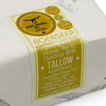 TRADITIONAL BOERSEEP, BOERSEEP, ALL IN ONE, ECO FRIENDLY, GREY WATER SAFE, GREYWATER SAFE, BIODEGRADABLE, HOME & PET & OUTDOOR CLEANING SOAP, NATURAL, TALLOW SOAP, TALLOW