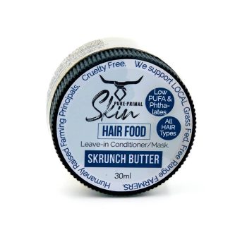 SKRUNCH BUTTER, TALLOW HAIR MASK, BEARD BUTTER, MULTIPURPOSE, TALLOW BASED, NATURAL, PHTHALATE FREE, LOW PUFA, HAIR FOOD, NOURISHING, REPAIR SERUM, REPAIR MASK, HAIR REPAIR