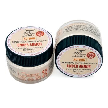 Under Armor Sensitive Autumn Top-2 UNDER ARMOR, SENSITIVE SKIN TYPES, NATURAL DEODORANT, TALLOW BASED, WATERLESS SKINCARE, CHEMICAL FREE, LOW PUFA, PHTHALATE FREE, SENSITIVE SKIN, SENSITIVE UNDERARMS, NON CARCINOGENIC, WITH MAGNESIUM