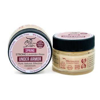 UNDER ARMOR, STRONG, DEODORANT, ODOUR CONTROL, STONG BODY ODOUR CONTROL, NATURAL DEODORANT, TALLOW BASED, WATERLESS SKINCARE, CHEMICAL FREE, LOW PUFA, PHTHALATE FREE, STRONG BODY ODOUR, NON CARCINOGENIC, WITH MAGNESIUM