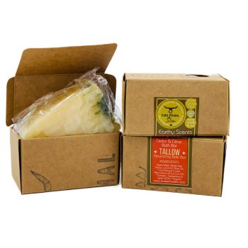Earthy Scents Tallow Bath Soap Packaging_2 (1) EARTHY SCENTS, TALLOW SOAP BAR, TALLOW, NATURAL, ECO SOAP, BATH BAR, GREYWATER SAFE, BIODEGRADABLE, ECO FRIENDLY, NATURALLY SCENTED