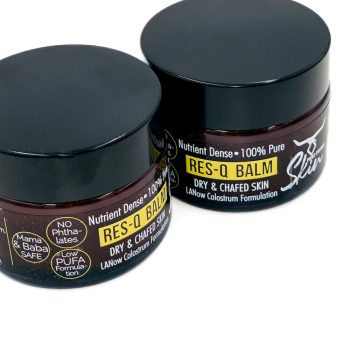 LANOW RESQ BALM, DRY & CHAFED SKIN, COLOSTRUM, LANOLIN, TALLOW, INGESTIBLE, MOM & BABY SAFE, NIPPLE CREAM, PURE, LOW PUFA SKINCARE