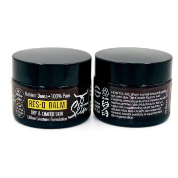 LANow ResQ BALM Directions (1) LANOW RESQ BALM, DRY & CHAFED SKIN, COLOSTRUM, LANOLIN, TALLOW, INGESTIBLE, MOM & BABY SAFE, NIPPLE CREAM, PURE, LOW PUFA SKINCARE