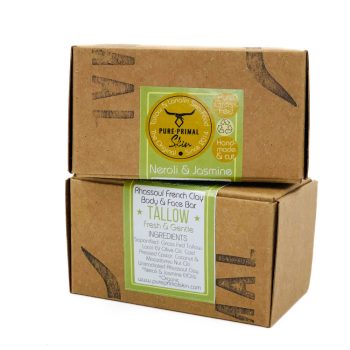 NEROLI & JASMINE, RHASSOUL FRENCH CLAY, FRESH & GENTLE FACE & BODY TALLOW SOAP BAR, DETOXIFYING, TALLOW SOAP BAR, TALLOW, NATURAL, ECO SOAP, BATH BAR, GREYWATER SAFE, BIODEGRADABLE, ECO FRIENDLY, NATURALLY SCENTED