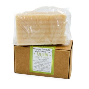 NEROLI & JASMINE, RHASSOUL FRENCH CLAY, FRESH & GENTLE FACE & BODY TALLOW SOAP BAR, DETOXIFYING, TALLOW SOAP BAR, TALLOW, NATURAL, ECO SOAP, BATH BAR, GREYWATER SAFE, BIODEGRADABLE, ECO FRIENDLY, NATURALLY SCENTED