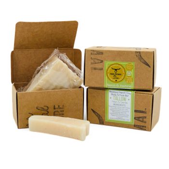 NEROLI & JASMINE, RHASSOUL FRENCH CLAY, FRESH & GENTLE FACE & BODY TALLOW SOAP BAR, DETOXIFYING, TALLOW SOAP BAR, TALLOW, NATURAL, ECO SOAP, BATH BAR, GREYWATER SAFE, BIODEGRADABLE, ECO FRIENDLY, NATURALLY SCENTED