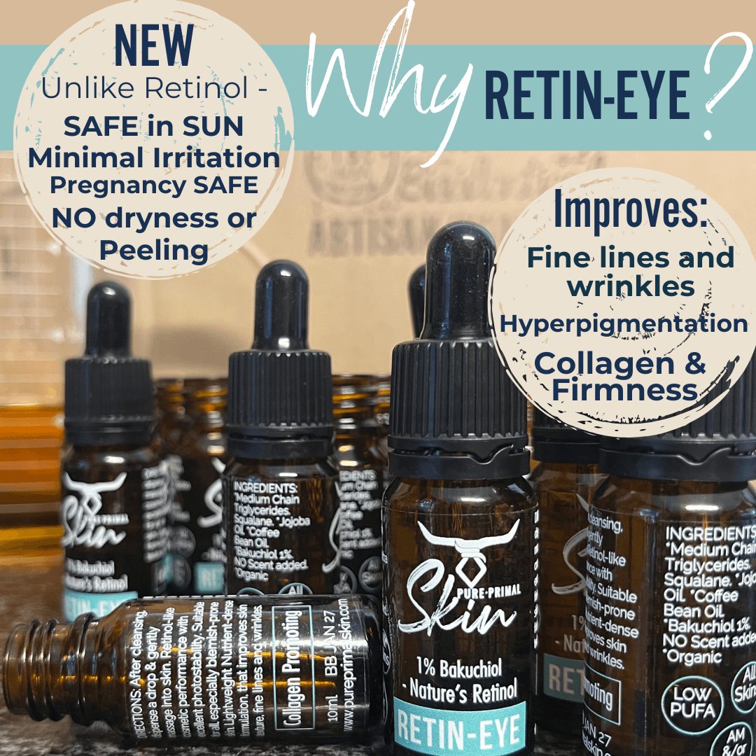 RETIN EYE (1) RETIN-EYE Ⓥ, Nature's Retinol, Collagen Promoting, EYE Serum, All Skin Types, LOW PUFA SKINCARE, LANOW, LANOW PREMIUM RANGE