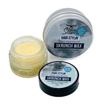 SKRUNCH WAX, HAIR STYLING, LOW PUFA, NATURAL, PHTHALATE FREE, TALLOW BASED, HAIR WAX, HAIRCARE, BEARD STYLING, MOUSTACHE STYLING