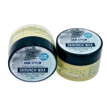 SKRUNCH WAX, HAIR STYLING, LOW PUFA, NATURAL, PHTHALATE FREE, TALLOW BASED, HAIR WAX, HAIRCARE, BEARD STYLING, MOUSTACHE STYLING