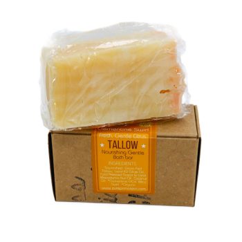 CLEMENTINE SWIRL, TALLOW SOAP, NATURALLY SCENTED TALLOW SOAP, PURE PRIMAL SKIN, SHEEP TALLOW, BATH SOAP, ARTISAN SOAPS