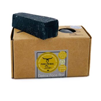 Detox Face Bar, Tallow Facial Soap, Pure Primal Skin, DETOXIFYING, CLARIFYING, OILY SKIN SOAP BAR, TALLOW BASED, ACTIVATED CHARCOAL, PROBLEM SKIN SOAP BAR, TALLOW SOAP BAR