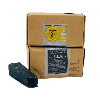 Detox Face Bar, Tallow Facial Soap, Pure Primal Skin, DETOXIFYING, CLARIFYING, OILY SKIN SOAP BAR, TALLOW BASED, ACTIVATED CHARCOAL, PROBLEM SKIN SOAP BAR, TALLOW SOAP BAR
