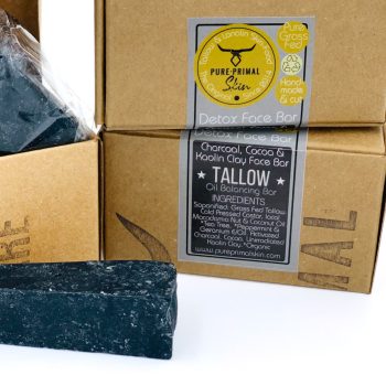 Detox Face Bar, Tallow Facial Soap, Pure Primal Skin, DETOXIFYING, CLARIFYING, OILY SKIN SOAP BAR, TALLOW BASED, ACTIVATED CHARCOAL, PROBLEM SKIN SOAP BAR, TALLOW SOAP BAR