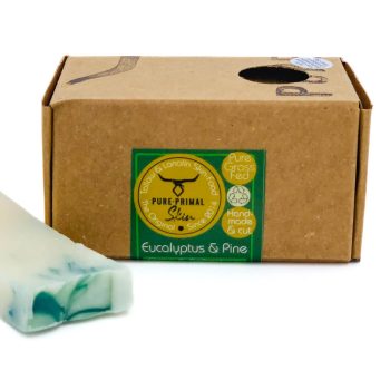 EUCALYPTUS & PINE, TALLOW SOAP, NATURALLY SCENTED TALLOW SOAP, PURE PRIMAL SKIN, BATH SOAP, ARTISAN SOAPS, BATH BAR, ECO FRIENDLY, GREYWATER SAFE, BIODEGRADABLE, GENTLE & NOURISHING SOAP