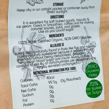 Primal Allulose Directions-2 PRIMAL ALLULOSE, ORGANIC, NATURAL SUGAR ALTERNATIVE, DIABETIC FRIENDLY, KETO FRIENDLY, NON-GMO, ZERO GLYCEMIC INDEX, GUT FRIENDLY