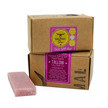 SALT SPA BAR, KALAHARI SALT, FLORAL SCENTS, TALLOW SOAP, SILKY BATH BAR, NATURALLY SCENTED TALLOW SOAP, PURE PRIMAL SKIN, BATH SOAP, ARTISAN SOAPS, BATH BAR, ECO FRIENDLY, GREYWATER SAFE, BIODEGRADABLE, GENTLE & NOURISHING SOAP