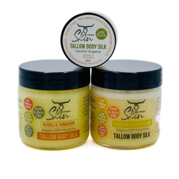 TALLOW BODY SILK, TALLOW LOTION, 2-IN-1, SOFT LOTION, SOAP-FREE BODY WASH, LOW PUFA SKINCARE, NATURALLY SCENTED, NOURISHING, TALLOW BASED, BODY LOTION