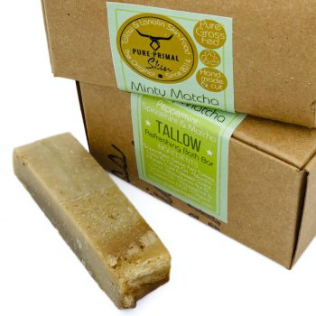 Minty Matcha Closeup-2 MINTY MATCHA, TALLOW SOAP, REFRESHING BATH BAR, MINT & MATCHA, SOOTHING, GREY WATER SAFE, ECO FRIENDLY, LOW PUFA SKINCARE, BATH SOAP, NATURALLY SCENTED