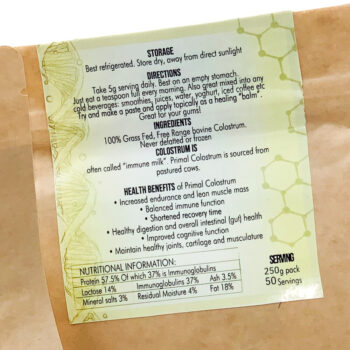 BOVINE COLOSTRUM, GRASS FED, LOCAL, PURE COLOSTRUM, IMMUNOGLOBULINS, GUT HEALTH, IMMUNITY