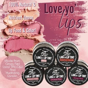 LANow Lip Tins, natural lip colours, lanow, pure primal skin